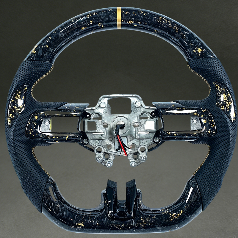 Car Accessories For Steering Wheel - Gold New Forged Carbon Fiber Steering