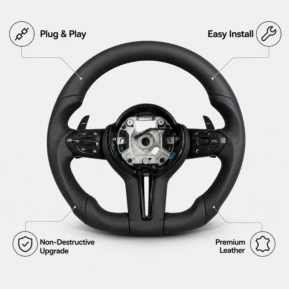 Car Accessories For Steering Wheel - Upgrade Black Perforated Leather M Sport