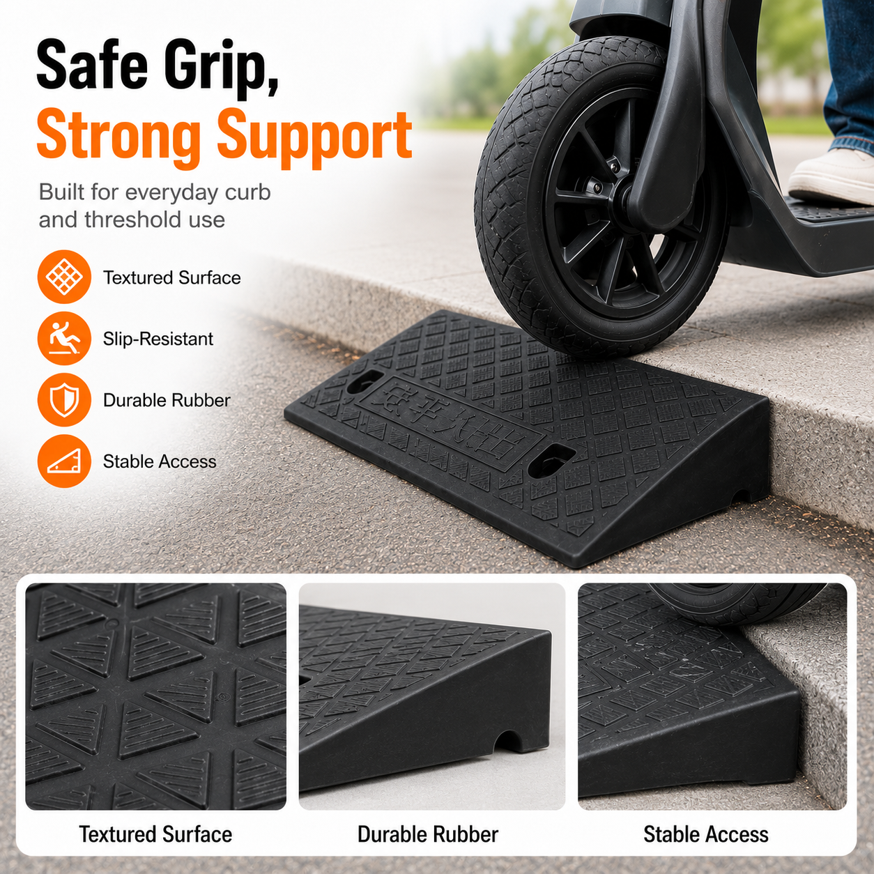 Car Accessories For Elderly - 3-10cm Portable Curb Ramp Heavy Duty