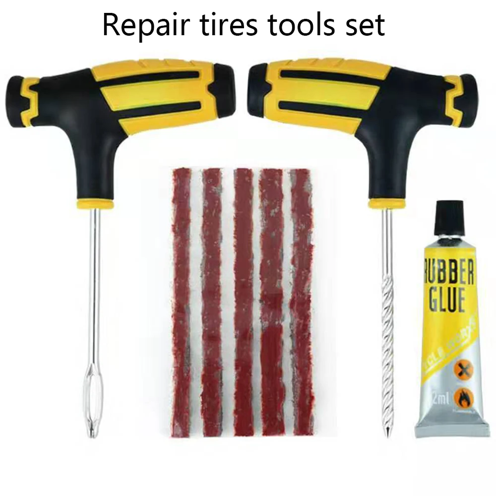 Car Emergency Tool Kit - Tubeless Tire Repair Kit with Rubber