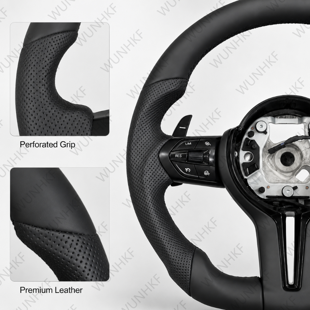 Upgrade Black Perforated Leath - Car Accessories For Steering Wheel ulasan dan harga