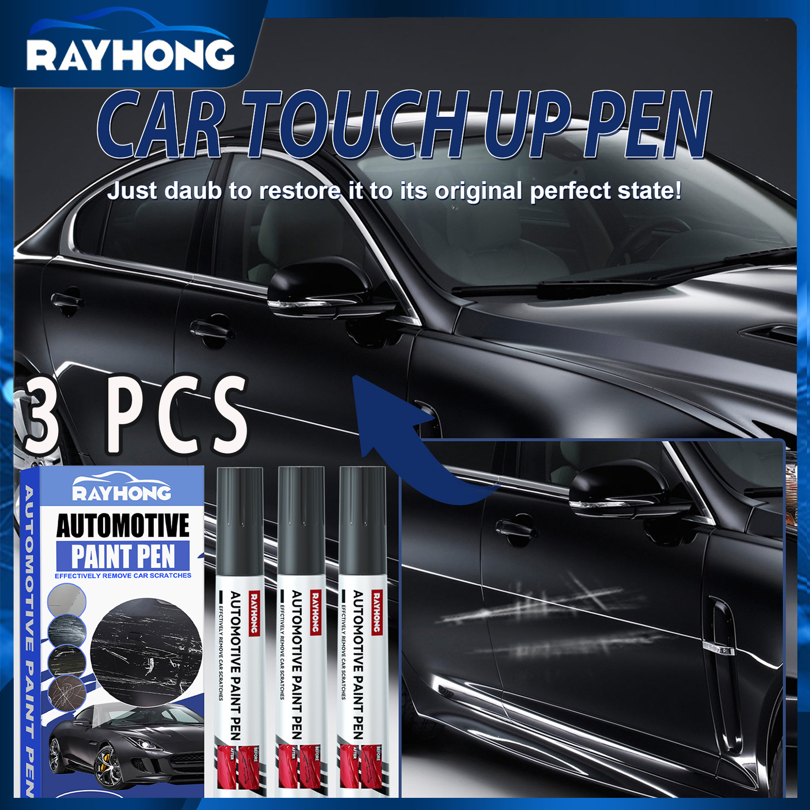 Automotive Touch Up Paint Blac - Car Scratch Remover Pen ulasan dan harga