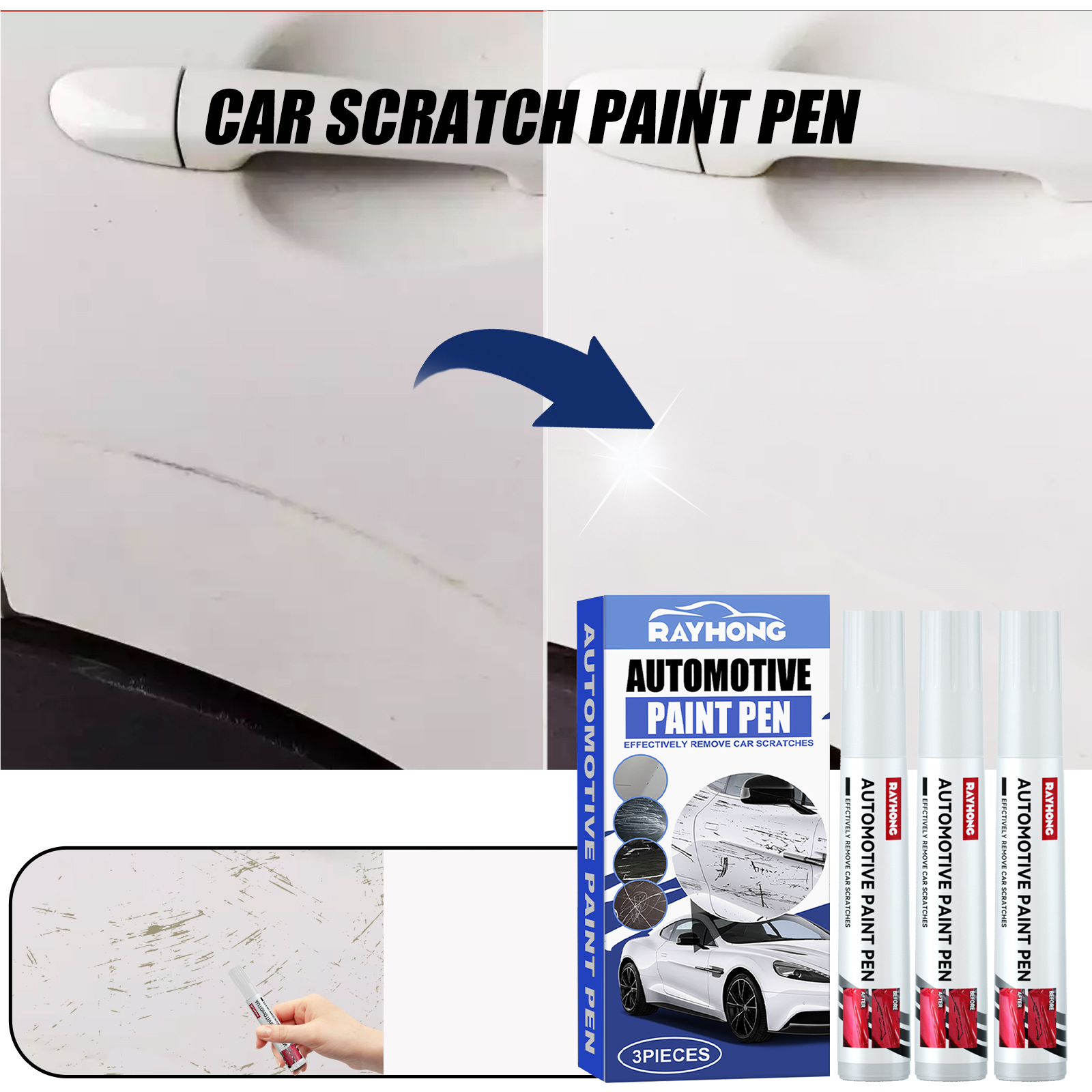 Automotive Touch Up Paint Blac - Car Scratch Remover Pen ulasan dan harga