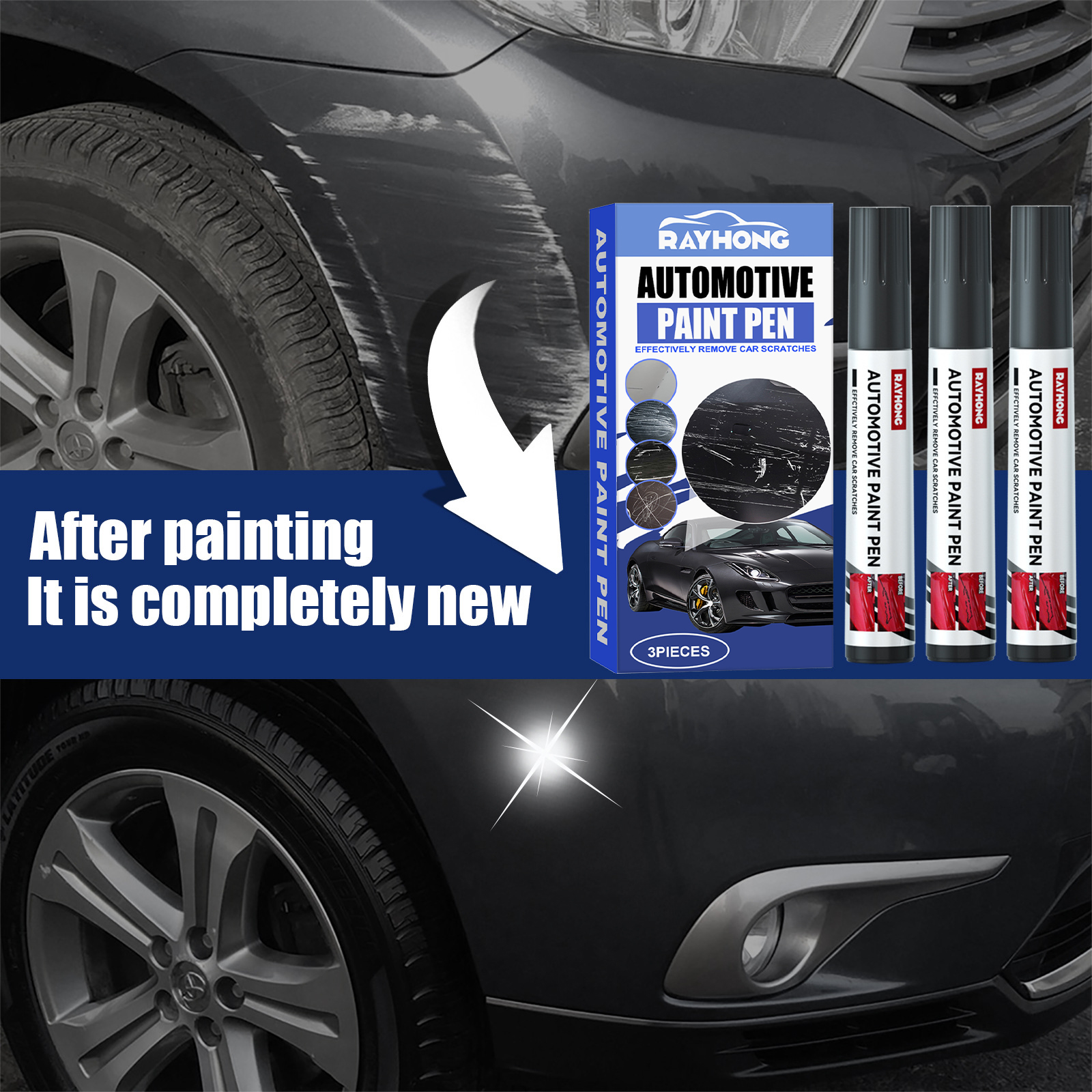 Automotive Touch Up Paint Blac - Car Scratch Remover Pen ulasan dan harga