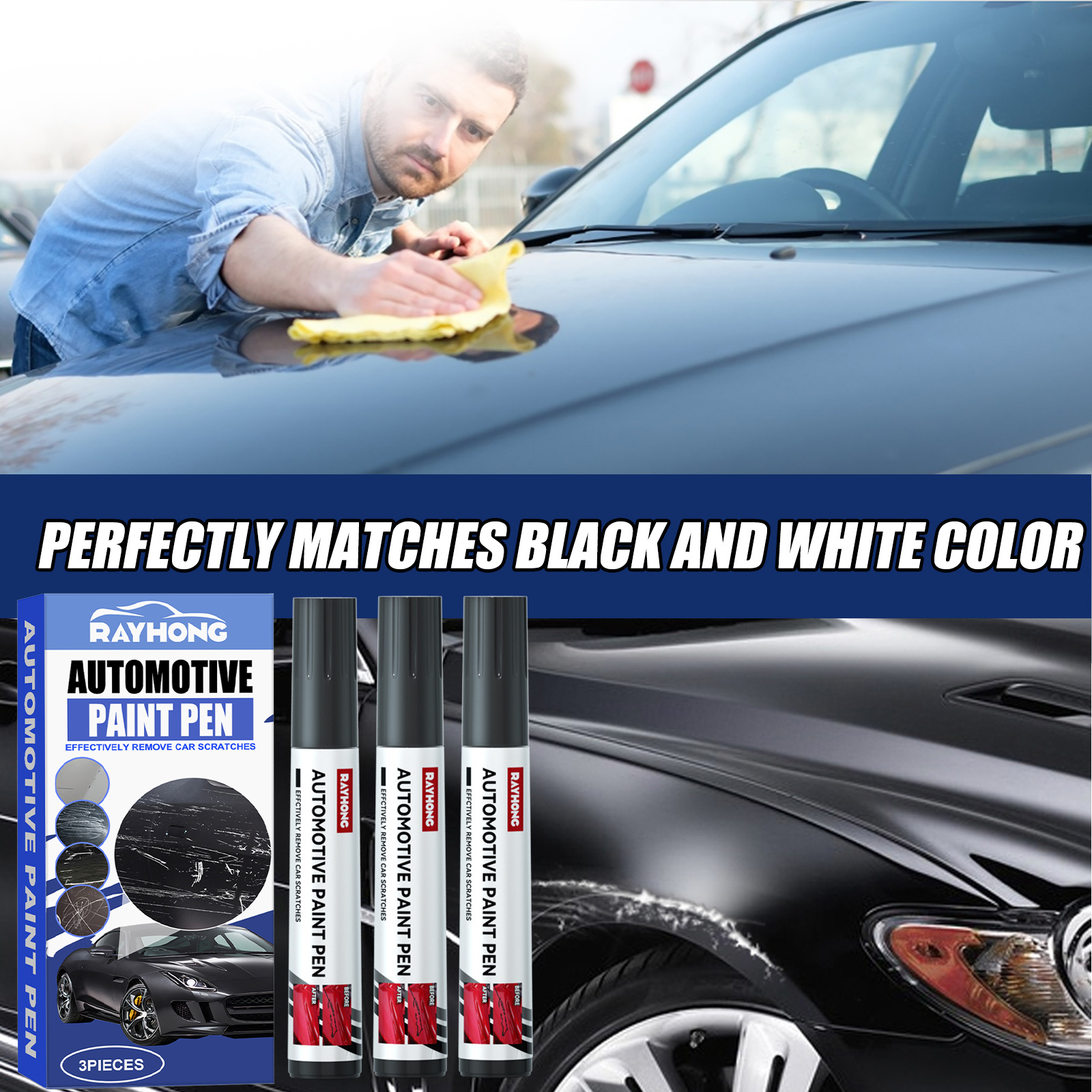 Automotive Touch Up Paint Blac - Car Scratch Remover Pen ulasan dan harga