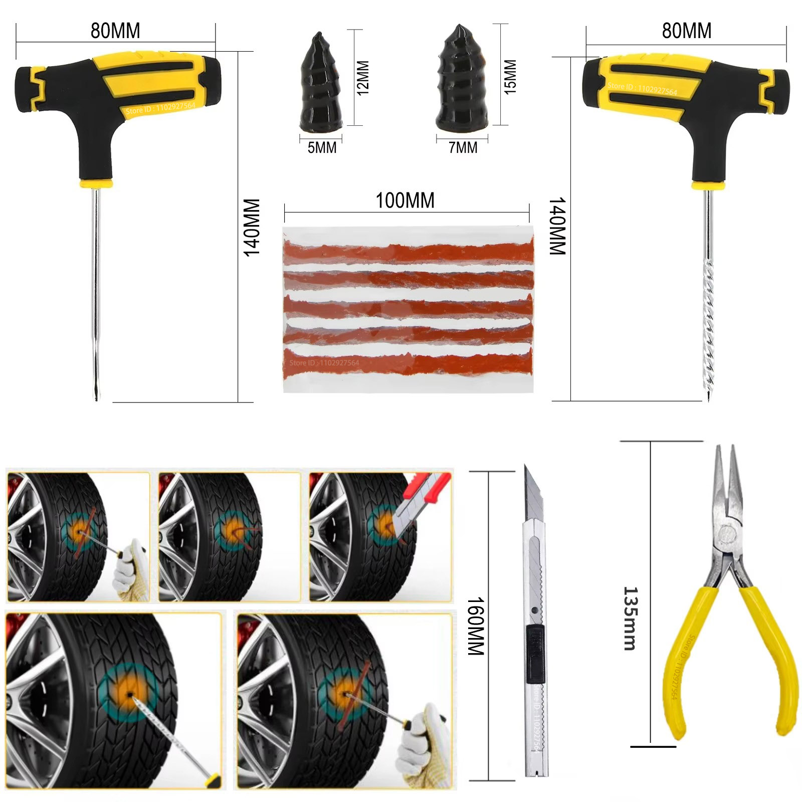 New Car Tire Repair Kit Punctu - Car Emergency Tool Kit ulasan dan harga