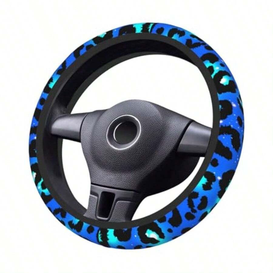Blue Leopard Print Steering Wh - Car Accessories For Steering Wheel ulasan dan harga