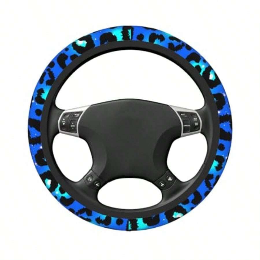 Blue Leopard Print Steering Wh - Car Accessories For Steering Wheel ulasan dan harga