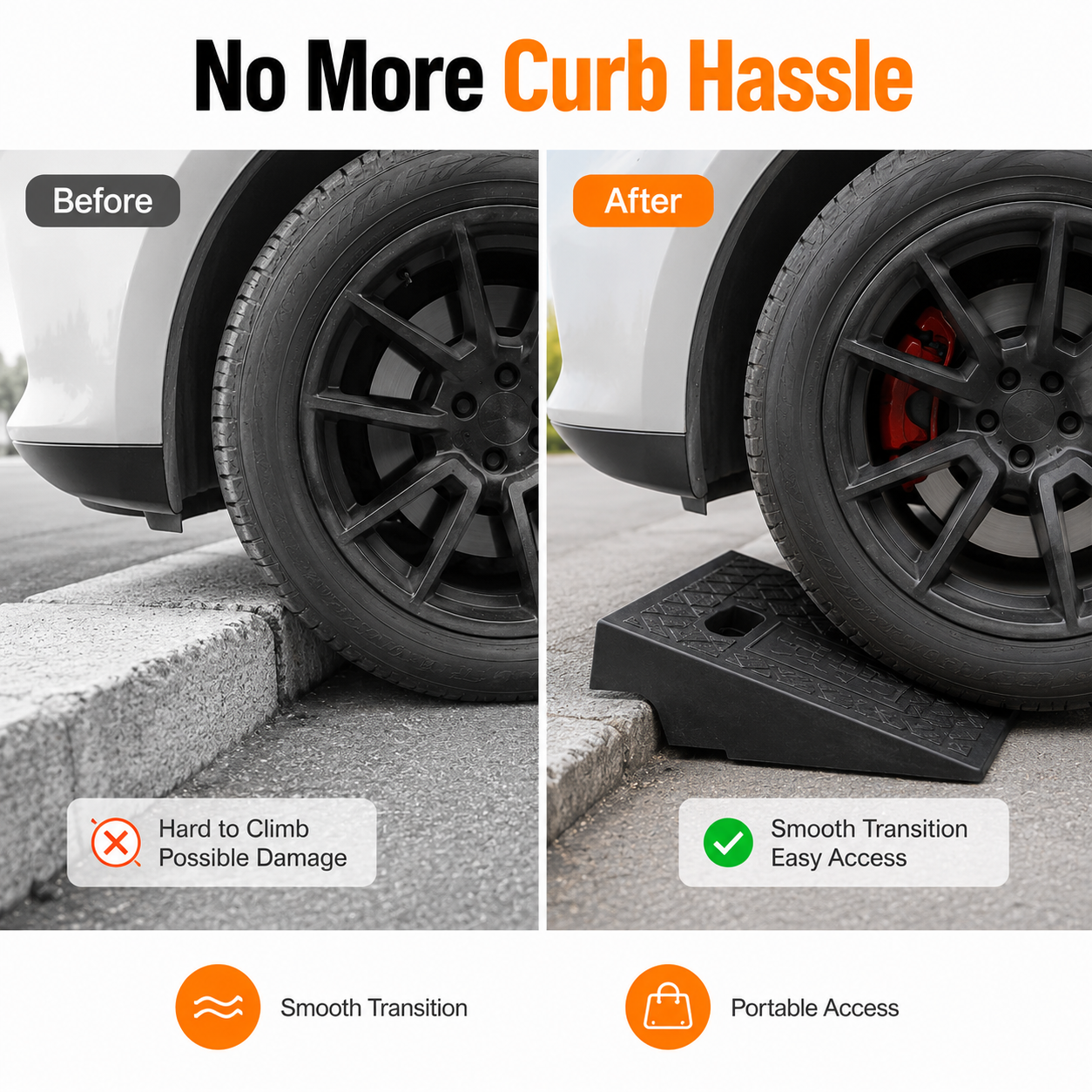 3-10cm Portable Curb Ramp Heav - Car Accessories For Elderly ulasan dan harga