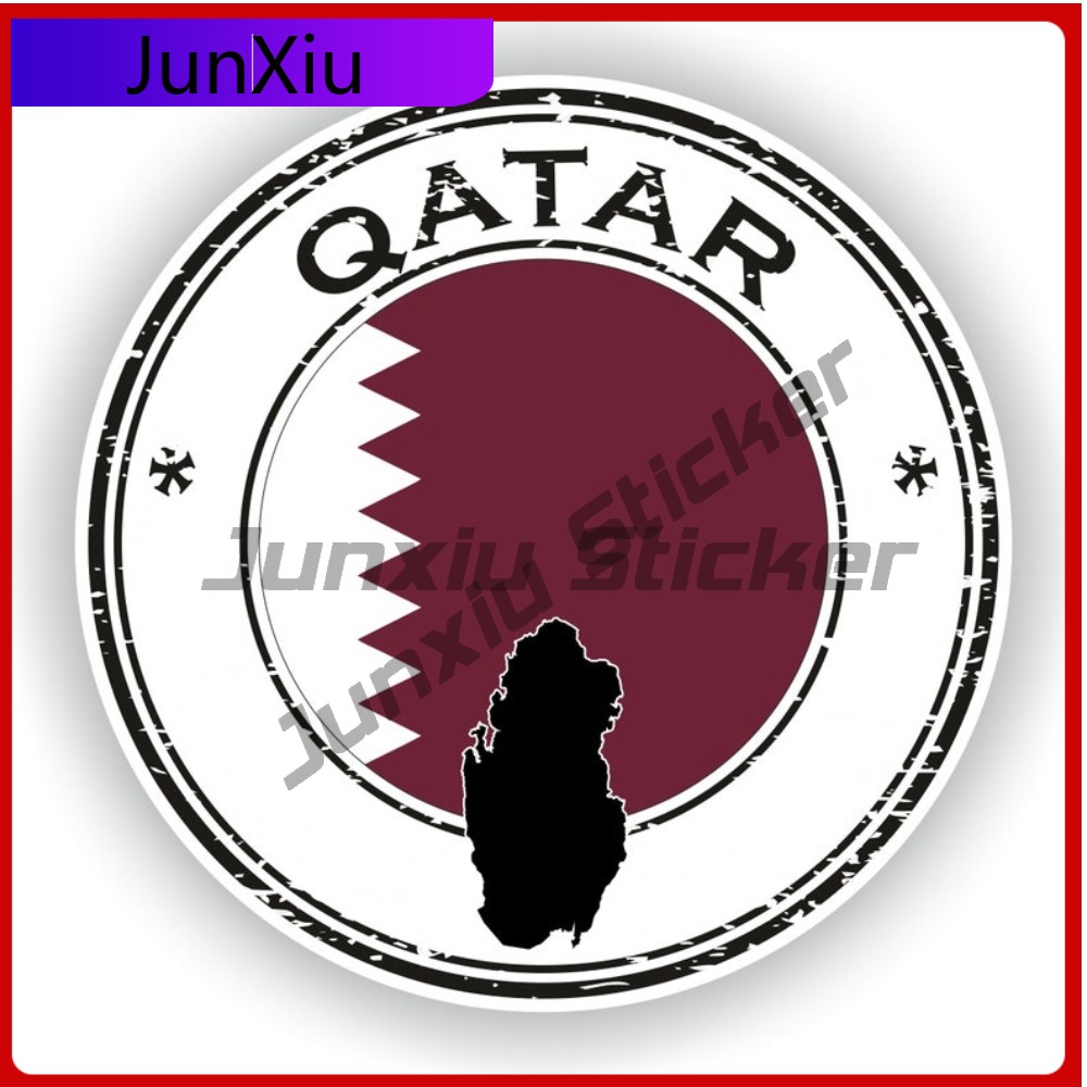Qatar Seal Sticker Round Flag  - Qatar Car Accessories ulasan dan harga