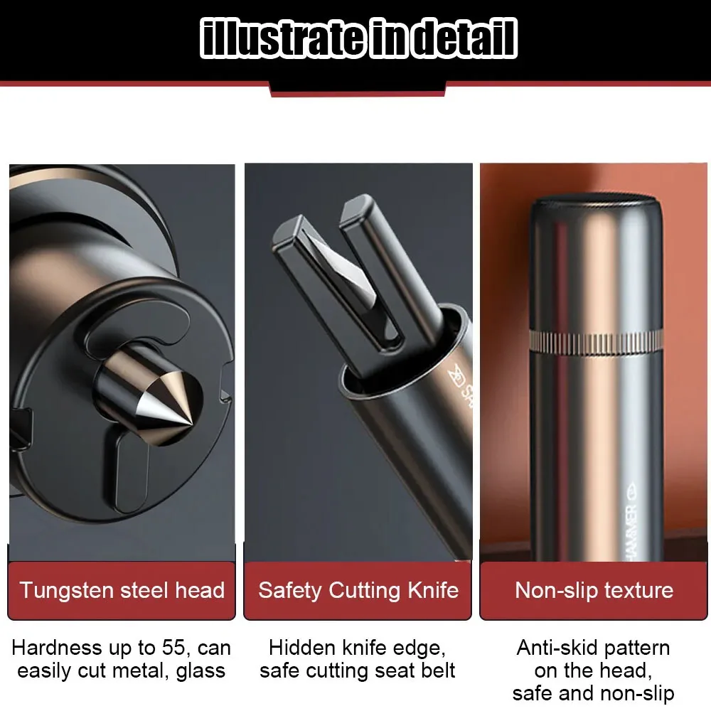 2 In 1 Car Safety Hammer Mini  - Car Emergency Tool Kit ulasan dan harga