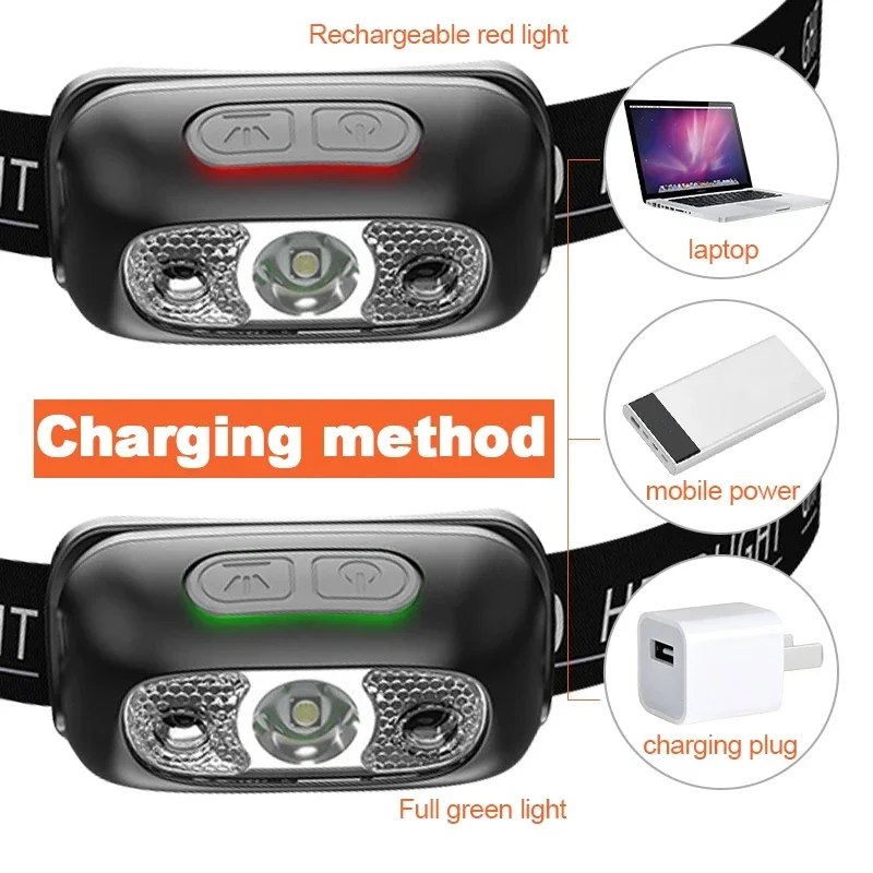 Motion Sensor Rechargeable Hea - Led Headlight Bulbs ulasan dan harga