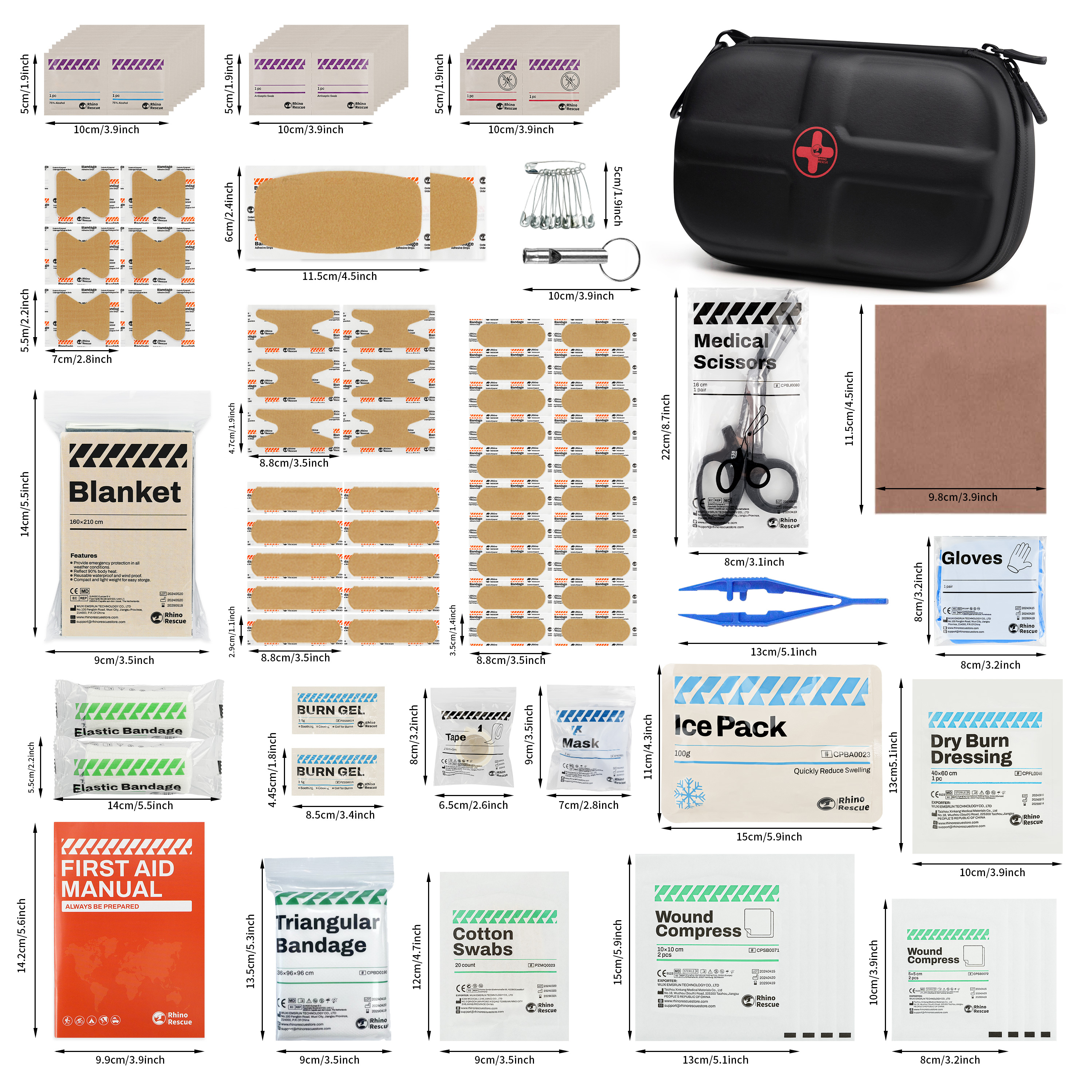 RHINO RESCUE Mini First Aid Ki - Car Accessories For Elderly ulasan dan harga
