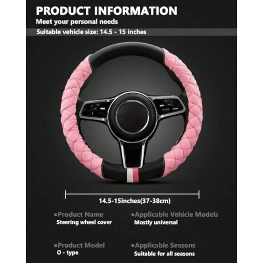 Plush Diamond-Patterned Steeri - Car Accessories For Steering Wheel ulasan dan harga